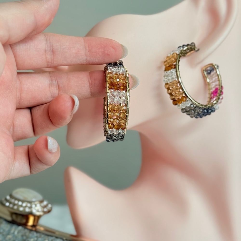 ⚜️ Elegant Multicolor Hoop Earrings - Picture 8 of 12